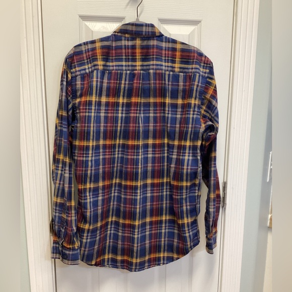 Patagonia Shirt Men’s M Blue Plaid Fjord Flannel Outdoors Hiking Organic Cotton - Picture 2 of 7